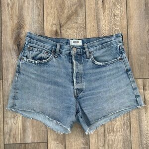 Agolde Parker Long Short Jean Shorts High-Waisted Cut-Off